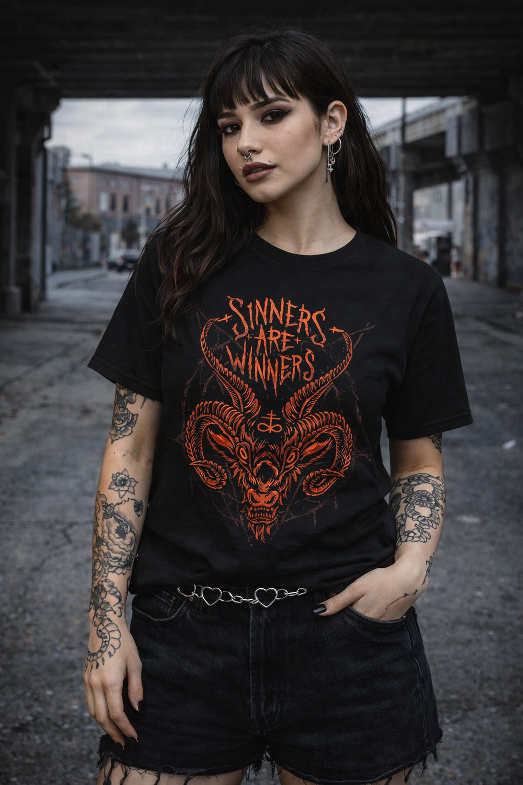 Sinners Frontprint T-Shirt